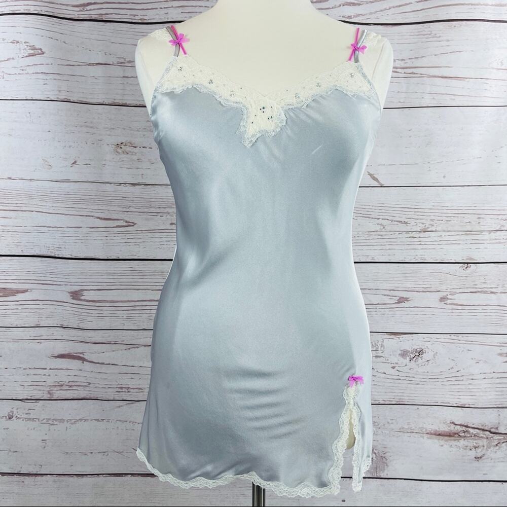Victoria's Secret silver negligee pink accents
